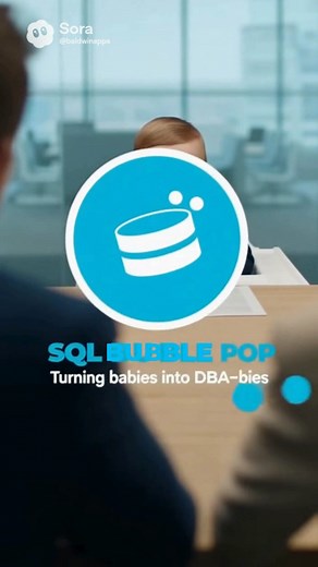 3 comments |  Breaking: New SQL talent discovered. Two recruiters said he was too young to hire... But then they saw his queries. “He played SQL Bubble Pop on his uncle’s phone,” they whisper.  Watch what happens next in The Baby DBA — where playtime meets production-ready.  SQL Bubble Pop — Turning babies into DBA-bies. #SQLBubblePop #LearnSQL #GamifiedLearning #DBABabies #TechHumor #developerlife | SQL Bubble Pop | Facebook