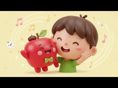 Crunchy Apple song 🍎| Learn fruits & healthy eating | Kids nursery rhymes
