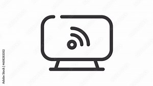 Smart TV, Internet of Things animated icon on transparent background.