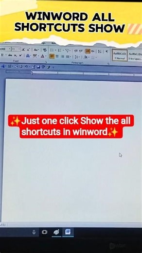 👍🤔🤔 Show the all shortcuts in winword just one shortcut || #shorts #viral #trending #computer #abc||