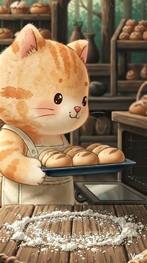 Muffin Cat Bakes Tiny Bread | Cozy Tiny Moments