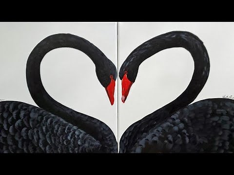 Easy Beginner Couples Paint Night! Black Swans Acrylic Painting LIVE Tutorial