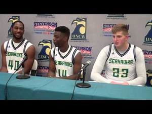 UNCW players Cedrick Williams, Malik Pugh and CJ Gettys