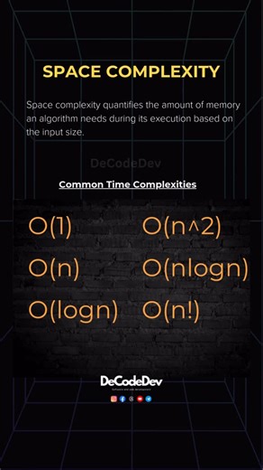 Arun Singh Pundir | DeCodeDev.in on Instagram: "Type of Space Complexity 😮 Boost your web dev skills🧑‍💻 Follow @de.code.dev for more @de.code.dev . . Learn Coding Frontend development, web development, HTML, CSS, JavaScript, React, Python #webdev #frontenddev #learntocode #javascript #reactjs codinglife"