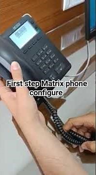 first step Matrix phone configure #matrixipphone