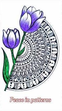 Half Mandala Art For Beginners | Easy Flower Mandala Drawing 🌷👀