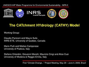 The CATchment HYdrology (CATHY) Model - SlideServe