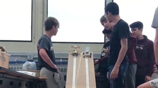 Slow Races On A Pinewood Derby Track Built From Scratch