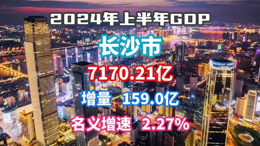 【GDP速报】2024上半年长沙市GDP已出