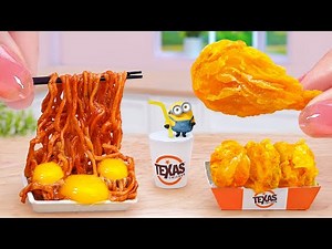 Best Of Spicy Food 🍜 How To Make Minions Miniature Noodle & Texas Fried Chicken 🐥 Tina Mini Cooking