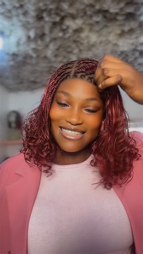 Annie Oye on Instagram: "Full lace Bohocurls weightless wig, so lovely 🥰 #hairstylist #knotless braids #braidsgang #protectivestyles #braided"