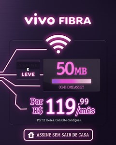 Assine a ultravelocidade de Vivo Fibra e tenha 50 mega de internet por apenas R$ 119,99/mês. | Vivo