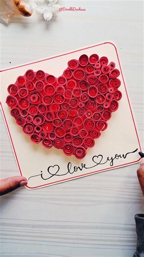 Cute Heart Card Tutorial 🌹 Handmade Gift Idea #diy #shorts #cardmaking #heartcard #handmadecard #art