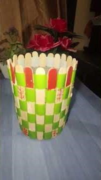 ice crim च्या sticks pasun बनवले pen box an flower 🌹🌹like #share #subscribe