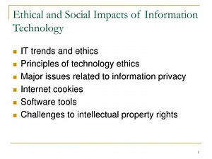 Ethical and Social Impacts of Information Technology - SlideServe