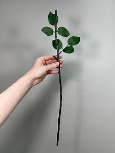 Realistic Artificial Flower Stem With Leaves 15” Natural Look Green Life-like Wire Stem for DIY Roses & Bouquets Imitation Crafting Supply - Etsy