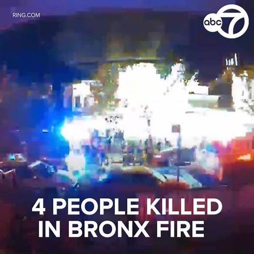Ring camera footage captured a devastating fire that broke out at a house in the Bronx Sunday morning, killing four people, including three children. https://7ny.tv/3gJEHUn | ABC7NY