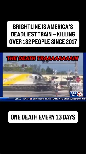 Billy Corben on Instagram: "A new Miami Herald/WLRN investigation revealed that Brightline is the deadliest train in America, killing over 182 people since 2017 — one death every 13 days. Over 157 of the deaths were in Miami-Dade, Broward and Palm Beach counties. The private train, whose parent company is 90% owned by the United Arab Emirates’ Abu Dhabi sovereign wealth fund, receives hundreds of millions of dollars in Florida taxpayer subsidies and corporate welfare. Brightline was warned of th