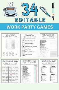 Editable Office Party Games | Work Party Games | Team Meeting | Work Happy Hour Idea | Staff Appreciation Activities | Printable Bundle - Etsy