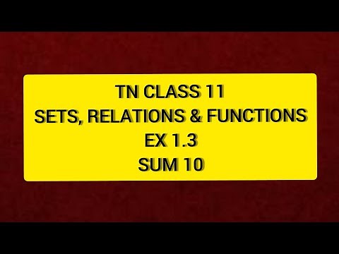 TN 11th Maths sets, Relations & Functions Ex 1.3 Sum 10