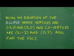 Let’s solve the ELLIPSE problem– step-by-step… (Conic Sections)