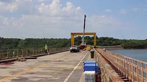 Here is video of the replacement of the roadway that runs across Eufaula Dam. During the 2015 flood, the roadway over the dam sustained significant damage from traffic and weather. The Tulsa District, U.S. Army Corps of Engineers and the state are working together to replace the bridge. Roadway repairs are not impacting dam operations or lake levels but traffic across the bridge has been halted. | Tulsa District, U.S. Army Corps of Engineers