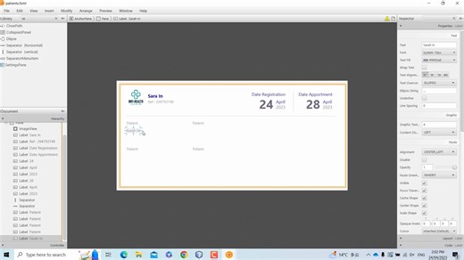 javaFx 中的医疗保健应用程序 UI 演示