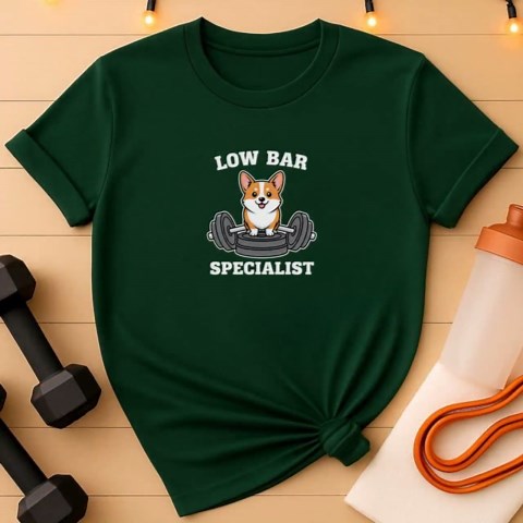 Low Bar Specialist Powerlifting Tee - Funny Corgi Squat Shirt - Etsy