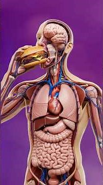What happens to the human body when eating a hamburger?