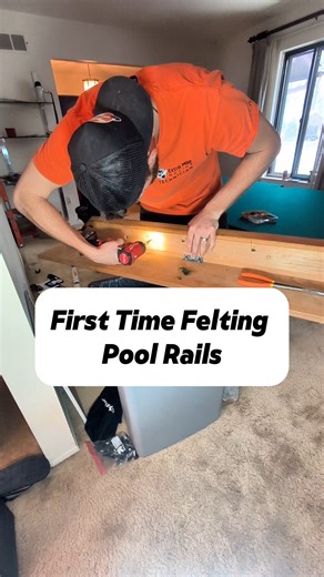 Joe the Mover Guy on Instagram: "Felting Pool Table Rails for the First Time #moving #pool #pooltable"