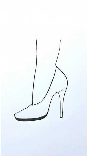 How to draw high Heels easy | Girls shoes drawing idea |