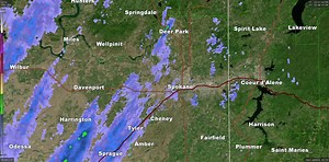 9K views · 166 reactions | 2:40 PM: Here is the latest radar loop, showing precipitation swath from northeast WA and north ID to southeast WA tracking east. Rain has been moderate to heavy at times and it has been accompanied by wind. There is also some blowing dust and reduced visibilities over southeast WA into the lower ID Panhandle. Use caution when encountering rain and blowing dust. | US National Weather Service Spokane Washington | Facebook