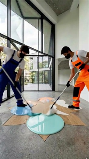 👉THIS LUXURY AQUA FLOOR IS JUST AMAZING!😱💙LOTUS Aquarium Epoxy Floor #epoxyfloor #housedecor #diy