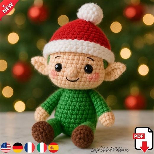 Amigurumi Christmas Elf Crochet Pattern – Easy DIY Plushie Tutorial, PDF Download, Gift for Christmas - Etsy
