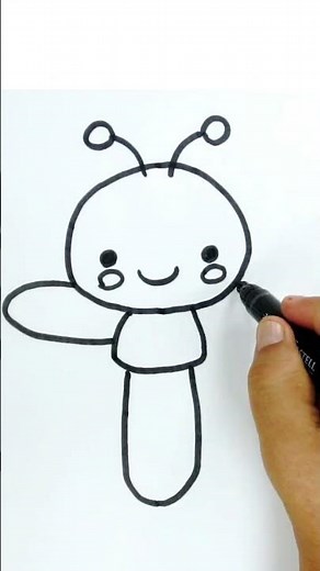 Cómo dibujar una abejita fácil y adorable