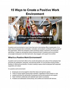 15 Ways to Create a Positive Work Environment - SlideServe