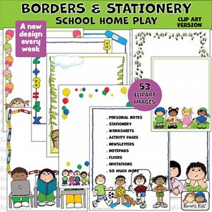 Borders CLIPART for School, Home, Play (Karen's Kids)