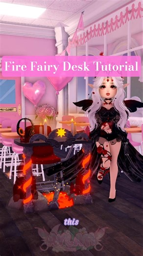 Fire fairy desk tutorial in Royale High classroom realm🔥✨️ #royalehigh #royalehighroblox