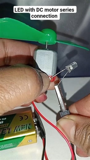LED with mini DC motor series connection #diy #shortvideos #experiment #shorts #trending #science
