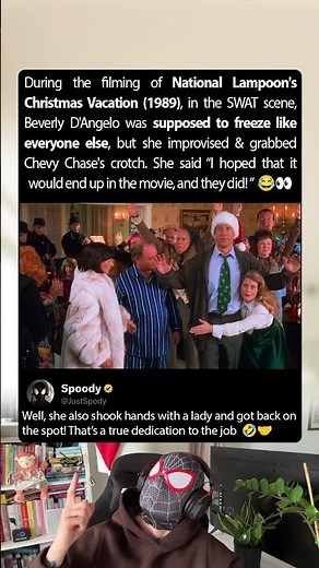 During the filming of National Lampoon's Christmas Vacation (1989), Beverly D'Angelo did something