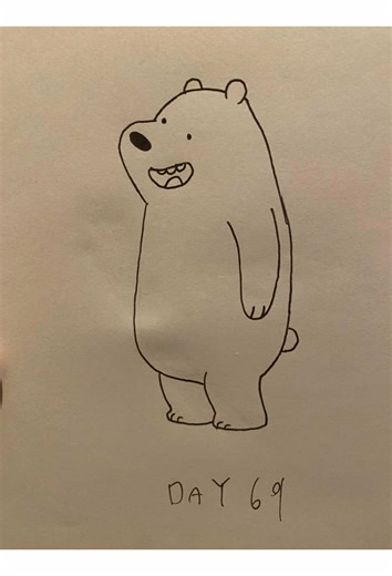 Drawing Grizzy🐻🤎 | We Bare Bears Day 69 #webarebears #grizzy #cartoon #drawing #webarebear