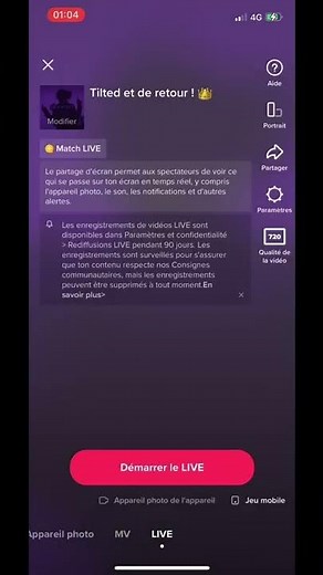 Tuto : comment obtenir l’option (filmer son écran) pour faire un live TikTok