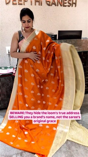 3.4K views · 25 reactions | The authentic value lies in the actual place of origin and the weaver's identity Varanasi, not a generic or falsely applied "big brand" name. For more clarity on authentic sarees and to shop the best at honest prices, follow me. Watsapp on +91-8142420088 for orders | Deepthi Ganesh | Facebook