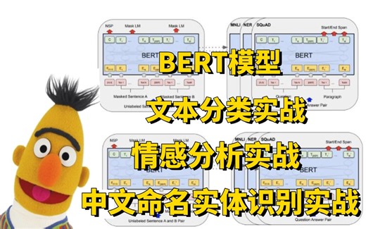 强推！【BERT模型实战教程】基于BERT模型的文本分类、情感分析及中文命名实体识别实战教程，真的简单易懂！（人工智能、深度学习、计算机视觉、AI、图像处理）_哔哩哔哩_bilibili