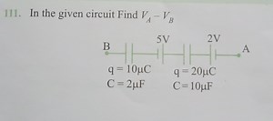 In the given circuit, find V_A - V_B where the circuit has two ... | Filo