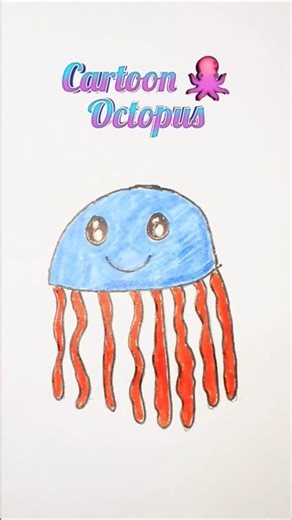 How to color a cute cartoon octopus 🐙 #Easy coloring for kids #Shorts