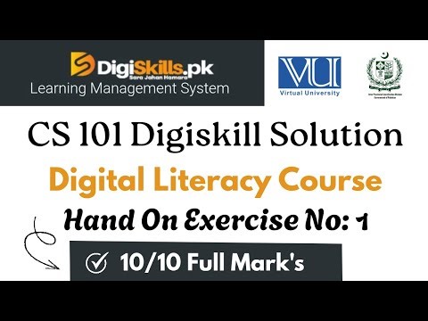 CS 101 Digital literacy Course Hand on Exercise No 1 Solution 2025 #vu #cs101 #digiskill #2025