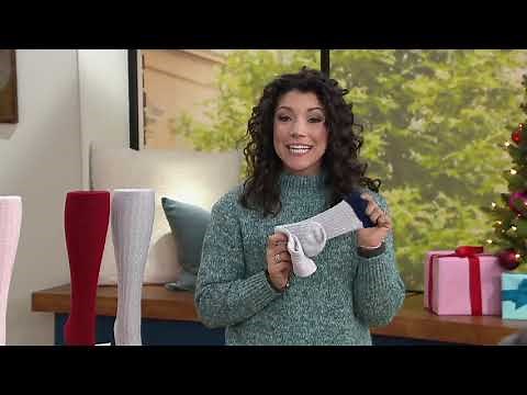 MUK LUKS Knee High Slouch Socks Set of 2 on QVC