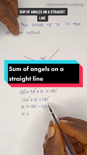 Sum of angels on a straight line #maths #agbanimathsacademy #angles