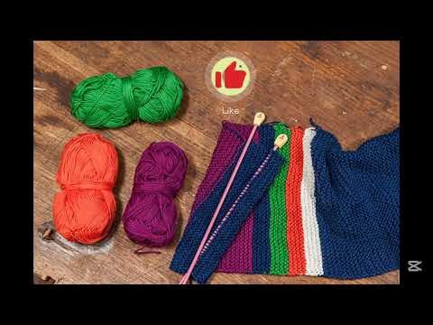 Beginner Knitting Tutorial .Part 3, Knit and Purl Stitch Step-by-Step, Basic Stitch Pattern.